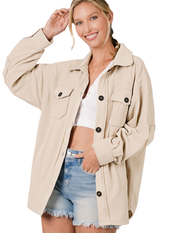 Fleece shacket cheap