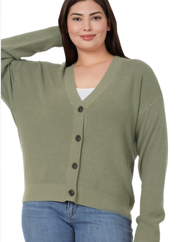 Danielle Cardigan- Light Olive | SWEET HOME